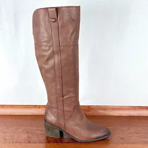 Vince Camuto Womens 7. 5 M Brown Leather Mordona Knee Hi Western Riding Boots - Picture 1 of 12