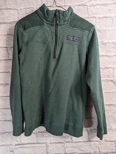 Vineyard Vines Boy's Youth Green 1/4 Zip Pullover Sweatshirt Large 16 - Picture 1 of 7
