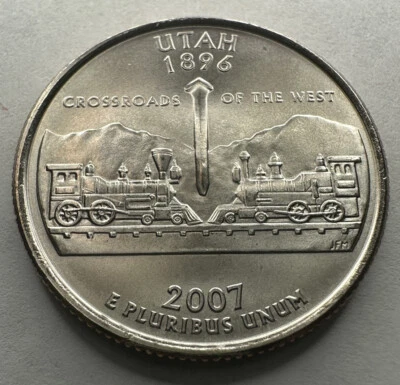 2007-P Utah State Quarter 25cent Coin from US Mint Satin Set. Uncirculated - Image 1 of 4