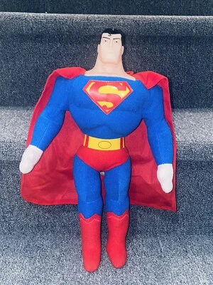 Boneca de pelúcia de pelúcia de 15 pol. Superman brinquedo com capa brinquedo fábrica Liga da Justiça - Imagem 1 de 4