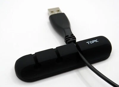 Kabelhalter 3 Slot Kabel Manager Halter USB-Kabel Organizer Halterung schwarz - Bild 1 von 4