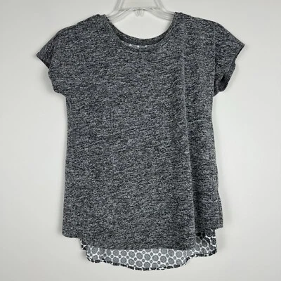 Top de punto Max Jeans para mujer talla XS forrado gris jaspeado manga corta Foto 1 de 4