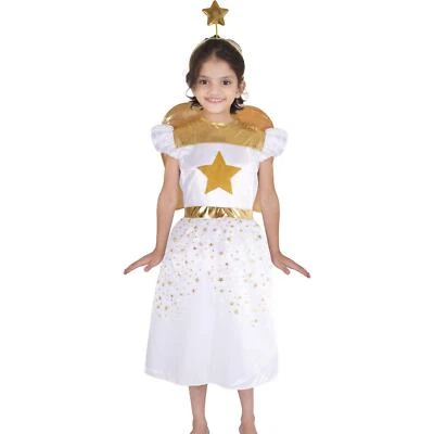 Kids Girls Xmas Nativity Angel Costume School Play Angel Dress Costume - Image 1 of 2