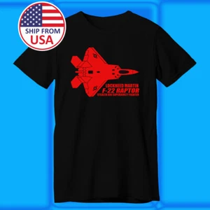 Lockheed Martin F22 Raptor Men's Black Size S-5XL - Picture 1 of 1