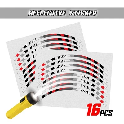 PEGATINA DE LLANTA REFLECTANTE SH24 roja de 17 pulgadas para Suzuki SV1000 S 03 04 05 06 07 Foto 1 de 4