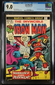 IRON MAN 61 CGC 9.0 MARK JEWELERS INSERT V1 1973! MASKED MARAUDER X-O 55 128 150 - Bild 1 von 2