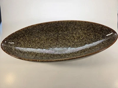 Керамическая чаша в форме лодки Elegant Expressions от Hosley коричневая цвета земли 16 дюймов - Изображение 1 из 4