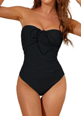 Новый с Ярлыками Eagerbuy Sz XL черный с бретелью через шею купальник - Изображение 1 из 4