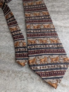 UNICEF Naciones Unidas Corbata 56” Hombre Corbata Seda Hecha en EE. UU. Leones Babilónicos - Imagen 1 de 7