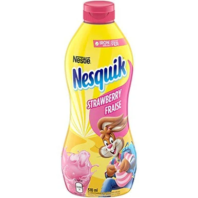 Nestle NESQUIK Strawberry Flavored Syrup Mix -510ml/17.2oz., {Canadian} - Image 1 of 4