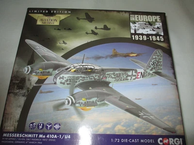 CORGI 1:72 MESSERSCHMITT ME 410A-1/U4 W.NR  3I+EN FRITZ STEHLE GERMANY 1944 - Image 1 of 4