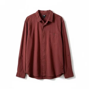 Paige New Mens Gregory 100% Cotton Casual Button Front Shirt Top Cherry Cola XL  - Picture 1 of 12