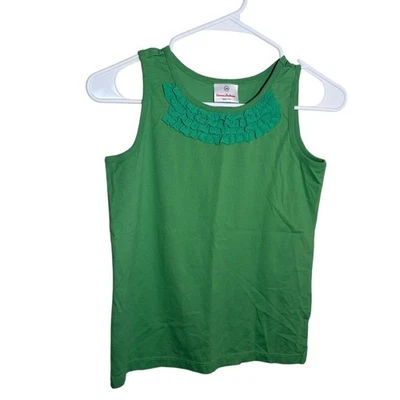 Hanna Andersson Tank Top Girl's 140 Green Round Neck Sleeveless Textured Shirt - Image 1 of 4