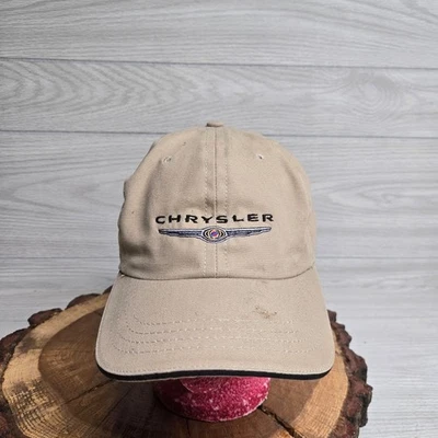 Gorra Chrysler Logotipo Deletreado Alas Bronceado Sombrero Adulto Ajustable Correa Trasera Foto 1 de 4