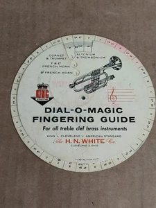 Vintage 1954 Dial O Magic Fingering Guide For All Treble Clef Brass Instruments - Picture 1 of 5