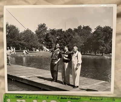 Vintage 10x8 Press Photo Ted Williams Casting Out Fishing Baseball Sporting New - Image 1 of 2