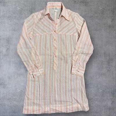 VTG Womens S/m 60/70's Mini Dress Floral Woven Knit Crackers Barrel Brand - Image 1 of 4