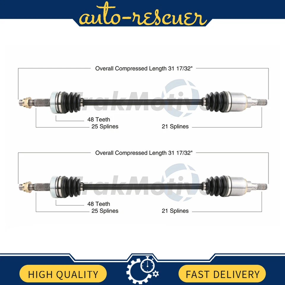 SurTrack Par Conjunto de 2 Eixos de Eixo Traseiro CV Para Nissan Rogue Select AWD - Imagem 1 de 2