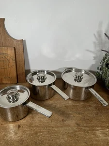 Cuisine Cookware By Robert Welch X 3 Saucepans Stainless Steel 1.8L 2.7L 3.9L - Picture 1 of 9