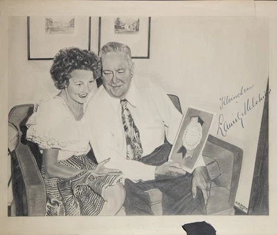 LAURITZ MELCHIOR - ORIGINAL ART SIGNED 1948 WITH CO-SIGNERS - Image 1 of 3