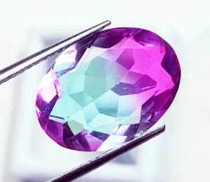 Oval Cut Mixed Color Quartz Certified Loose Gemstone 10.00 Ct With Free Gift - Picture 1 of 6