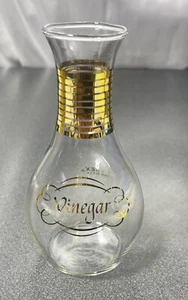 Vintage Pyrex Vinegar Cruet gold letters Made in USA Missing Stopper - Picture 1 of 3