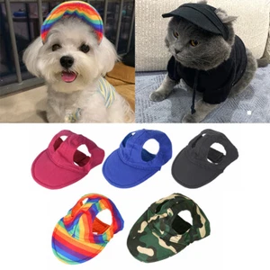 Dog Hat Pet Baseball Cap Sport Visor Cap with Ear Holes Adjustment For Dogs Cats - Picture 1 of 24