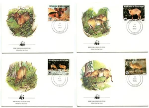 WWF E59 Cote d'Ivoire 4 FDC 1985 Wild Animals Cephalopus Zebra - Picture 1 of 1