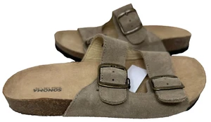 Sonoma Women's Artwork Double Buckle Strap Slide Sandals Taupe Size:6 109T - Picture 1 of 5