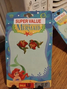 Vintage Disney Die kleine Meerjungfrau Ohrringe Vintage Arielle und Flunder Schmuck - Bild 1 von 4