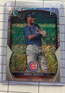 2023 Bowman Chrome Angel Cepeda 1st Bowman Shimmer Refractor BCP-205