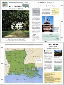 Louisiana - North America - Atlas Of The World Fact File Fold-Out Page - Picture 1 of 1