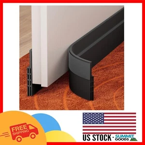 Elegant Black Silicone Door Sweep - 39" Draft Stopper for Energy Efficiency - Picture 1 of 9