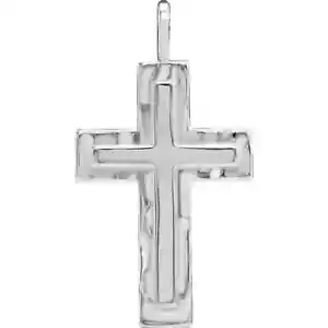 Ciondolo croce testurizzata in platino - Foto 1 di 1