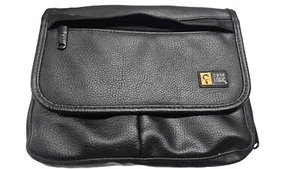 CASE LOGIC Black Leather Media Bag DVD CD Camera Carry Tote Handle 9x7x3.5” - Picture 1 of 10