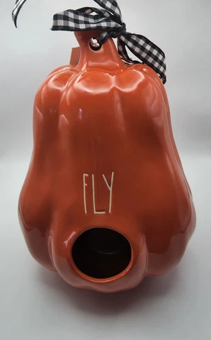 NWT Rae Dunn “FLY” Orange Gourd pumpkin Birdhouse Modern Farmhouse country Cover