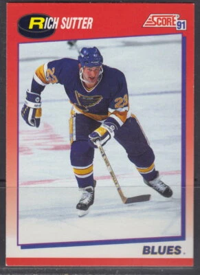 1991-92 Score Canadian Bilingual Rich Sutter Hockey Card #63 - Image 1 of 2