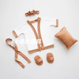 Photography Prop Newborn Baby Boy Kids Retro Clothing Romper Overall Hat Cap Set - Picture 1 of 11