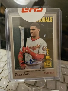 JUAN SOTO 2019 Topps Heritage Real One Auto Yankees Nationals - Bild 1 von 2