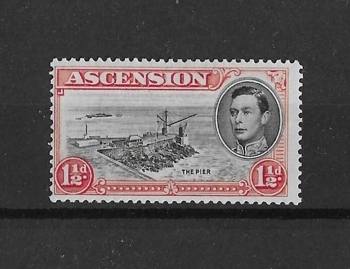 Ascensión 1938 GVI 1,5d defecto 'Davit' SG40A Perf 13,5 como nuevo gato 400£ Foto 1 de 3
