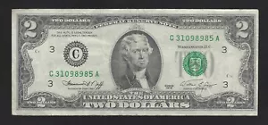 1976 USA $2 Two Dollar Bill Series (C) Number C31098985A Circulated Condition - Picture 1 of 2