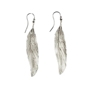 MICHAEL MICHAUD Silverplated Single Feather Earrings 3137 BZSP - Picture 1 of 1