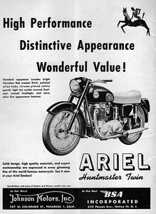 1957 Ariel Huntmaster Twin Motorcycle "High Performance" Original Ad - Picture 1 of 1
