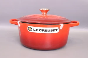 Le Creuset 3.5-Qt. SignatuEnameled Cast Iron Round Dutch Oven, Cerise (Cracked) - Picture 1 of 6