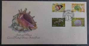 1986 Cocos Keeling Islands Cover ties 4 stamps cd Indian Ocean - Picture 1 of 2
