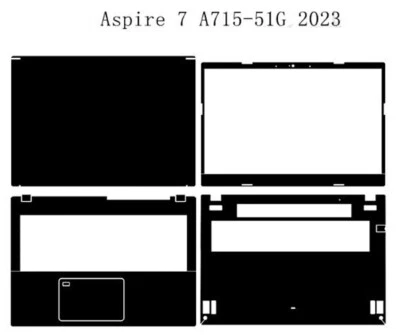 Carbon Vinyl Laptop Sticker Skin Decals Guard for Acer Aspire 7 A715-51G 15.6" - Image 1 of 4