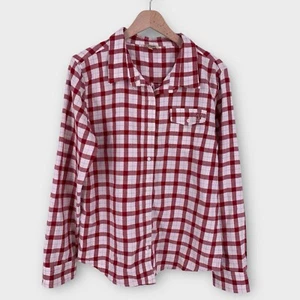 UG Apparel Women's L Button Up Shirt Long Sleeves OU Sooners Plaid Flannel Red - Picture 1 of 10