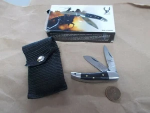 The Bone Edge 9233 mini stainless steel 2 blade pocket knife w/sheath - Picture 1 of 1