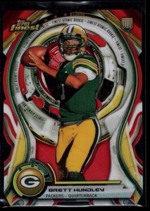BRETT HUNDLEY /99 PACKERS ROOKIE RED ATOMIC REFRACTOR DIE CUT RC SP 2015 FINEST