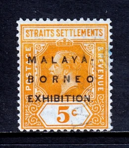 ASENTAMIENTOS DEL ESTRECHO — SCOTT 155d — 1922 5c MALAYA BORNEO EMBALAJE ORIGINAL. — USADO — SCV $22 - Imagen 1 de 2